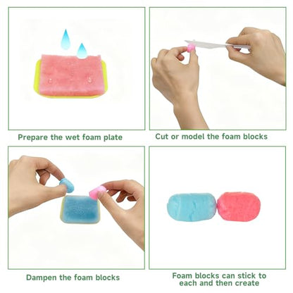 LOLYSIC 2000 Pcs Magic Foam Crafts, Arts and Crafts Magic Foam Corn Craft Kit Bulk Building Blocks Model Valentines Gifts DIY Creativity Supplies