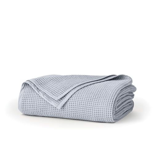 BOLL & BRANCH Waffle Bed Blanket, King/Cal King, Hydrangea - color: Hydrangea, size: King/California King