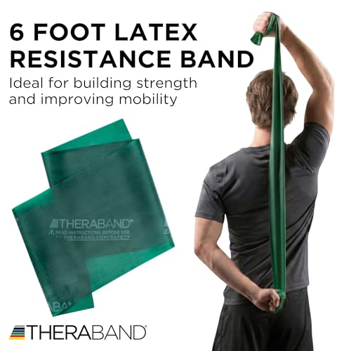 THERABAND Professional Latex Resistance, Workout Band, Exercise, 6', Green - color: Green - Heavy, size: 1 Count
