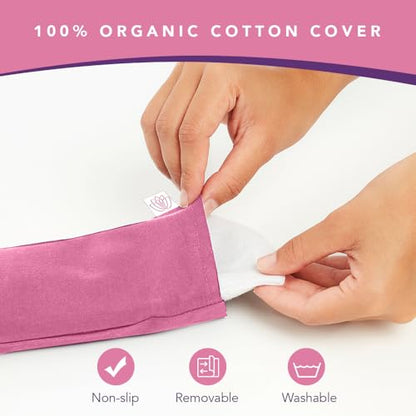 Lotus Lavender Eye Pillow - Weighted Mask for Sleep & Meditation, Pink - color: Pink