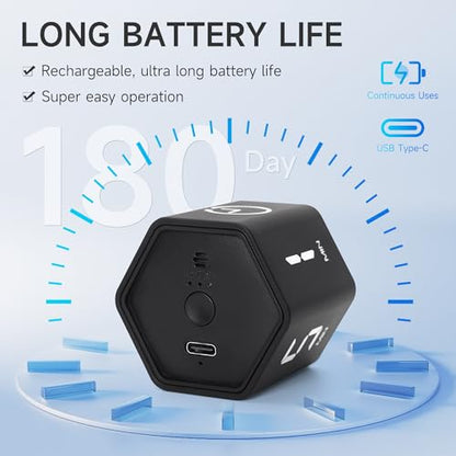 Productivity Timer, 1, 5, 10, 30, 60 Minute Presets, Desk Cube Timer | Gravity sensor, mute and vibration modes; ADHD-friendly for work, study, kitchen and back to school - color: Black