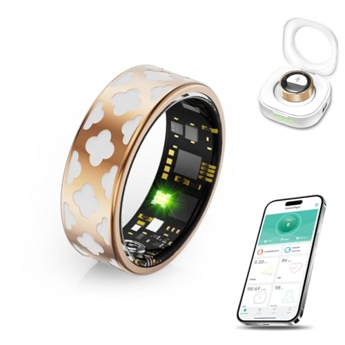 Smart Ring for Men & Women, Fitness and Health Tracker with Sleep Monitoring, Steps Counting, Daily Wellness Insights, IP68 Waterproof, No Subscription, Compatible with App (Rose Gold, 7) - color: Rose Gold, size: 7