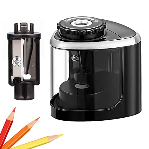 Aogwat Pencil Sharpener Electric Pencil Sharpener for Kids, Blade to Fast Sharpen, Suitable for No.2/School/Classroom/Office/Home (Black) - color: Black