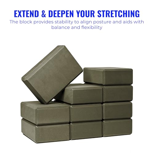 3in Foam Bulk Yoga Blocks, 10 Pack - color: Olive Green