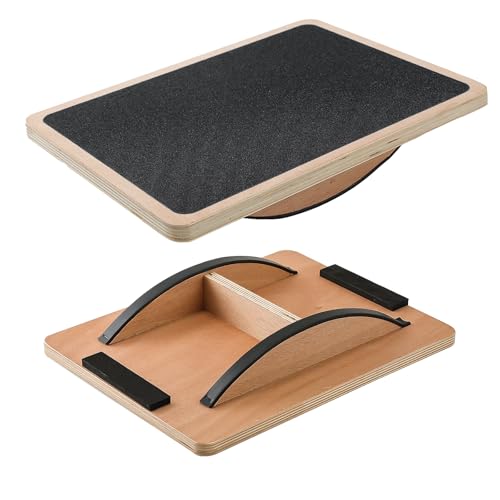 Juoe Balance Board Wobble Board,Balance Toys for Physical Therapy | Wooden Wobble Balance Board for Adults and Kids,Balance Training,Standing Desk Core Strength Balance Rocker Board - color: Black