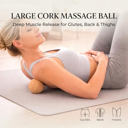 4-in-1 Natural Cork Massage Ball Set | Myofascial Release Tools with Peanut Massage Ball, Trigger Point Balls, Foot Massage Ball for Yoga, Fitness & Recovery