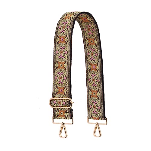 S-Jacorry Purse Strap Replacement Crossbody Wide Shoulder Strap Adjustable Canvas Straps Handbag Strap Replacement Belts - color: Gold Buckel-911