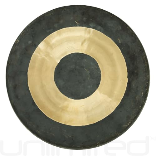 Unlimited Chau Gongs, Sound Healing, Meditation & Yoga Gong, Bronze, 38in | Traditional Chinese Bullseye Design, Deep Meditative Tones & Gong Wash, Ideal for Group Sessions, Mallet & Rope Included - size: 38"