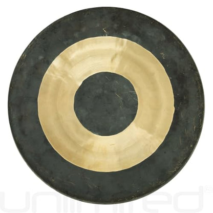 Unlimited Chau Gongs, Sound Healing, Meditation & Yoga Gong, Bronze, 38in | Traditional Chinese Bullseye Design, Deep Meditative Tones & Gong Wash, Ideal for Group Sessions, Mallet & Rope Included - size: 38"
