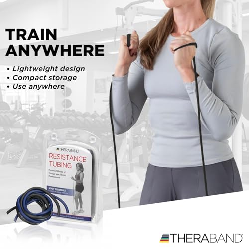 THERABAND Resistance Tubes, Band, Exercise, Set - color: Blue/Black - Advanced Set