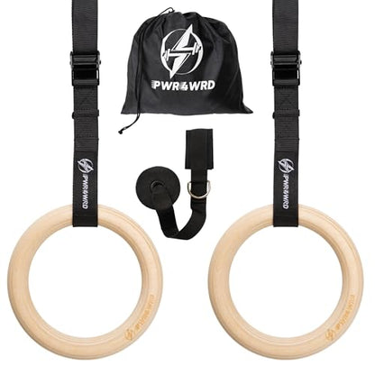 Gymnastic Rings - Durable Home Workout Equipment w/Adjustable Straps & Secure Buckle - Portable 1.25" Olympic Rings for Home & Gym - Exercise Rings for Workout Bodyweight Fitness Training