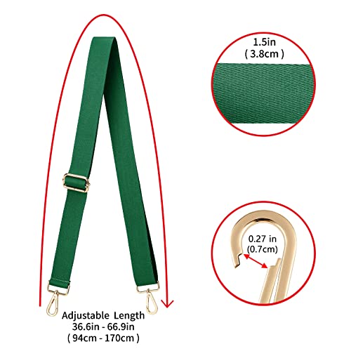ZOOEASS Wide Shoulder Strap (Solid),Adjustable Replacement Belt Crossbody Canvas Bag Handbag - color: Green