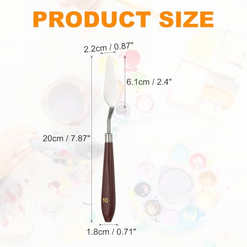 HARFINGTON 5pcs Palette Knife Painting Tool 2.4" x 0.87" Stainless Steel Art Spatula Pallet Knives Scrapers Tools with Plastic Handle for Acrylic Oil Canvas Mixing Spreading, Red/Silver - size: 2.4" x 0.87"