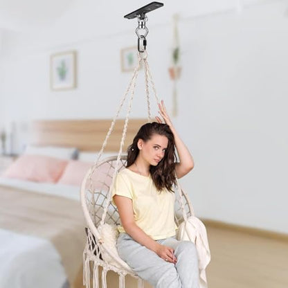 2Pack Ceiling Mount Swing Hanger with Bearing 900 LB Capacity Heavy Bag Hanger 360° Swivel Hook Hanging Chair Mount Stainless Steel Swing Hardware for Aerial Silks, Punching Bag, Hammock, Porch Swings - color: 2pack- 4 Holes Black Base Swing Hanger