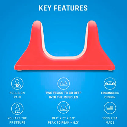 PSO-RITE Psoas Muscle Release Tool – Made in USA, Patented Deep Tissue Massage Device for Your Back, Hip Flexor & Trigger Point Relief - Sunset Red - color: Sunset Red