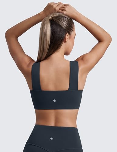 CRZ YOGA Butterluxe Wide Strap Sports Bras - color: True Navy, size: X-Small