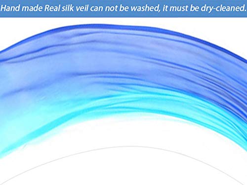 KIKIGOAL 2pcs 2.5x0.9M/98.43"x35.43" Multi-Color Dance Silk Veil Poi - color: gradual blue, size: 2.5x0.9M/98.43"x35.43"