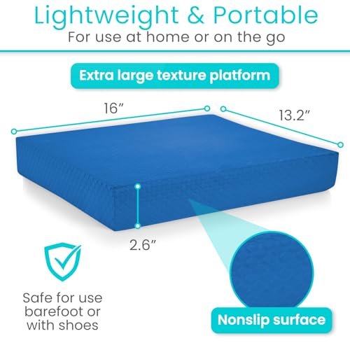 Vive Balance Pad - Foam Large Yoga Mat Trainer for Physical Therapy, Stability Workout, Knee and Ankle Exercise, Strength Training, Rehab - Chair Cushion for Adults, Kids, and Travel - color: Champion Blue