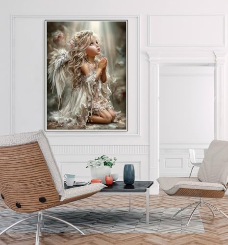 APTDYIGL 5D Angel Girl Diamond Painting Kits for Adults Beginner,DIY Fairy Diamond Art Kits for Adults,Round Full Drill Diamond Dots with Gem Art Kits,Home Wall Decor 12X16inch - color: HP105