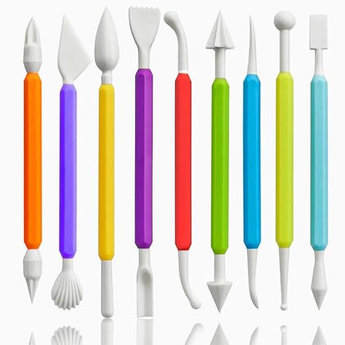 Clay Tools, 9Pcs Air Dry Clay Tool Polymer Clay Tools, Double-Ended Safe Ultralight for Beginner