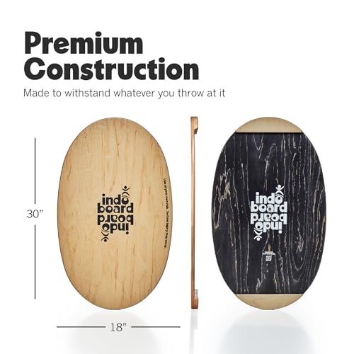 The Original Indo Board Training Package - Balance Board Trainer for Core Strength, Stability & Athletic Performance - Surfing, Skateboarding, Snowboarding, Yoga, Physical Therapy & More. Includes Board, Cushion and Roller. - color: Natural