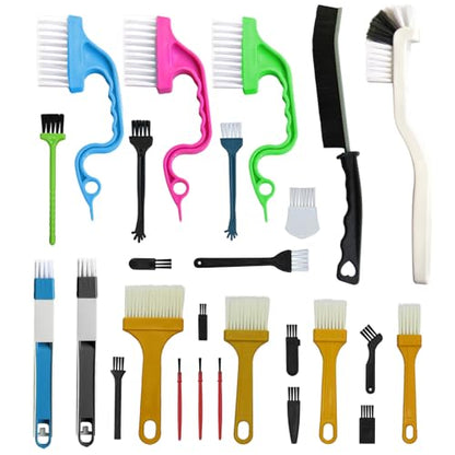 26Pcs Small Cleaning Brush, Crevice Cleaning Brushes for Small Spaces | Gap cleaning tool set, ideal for window grooves and deep crevice cleaning