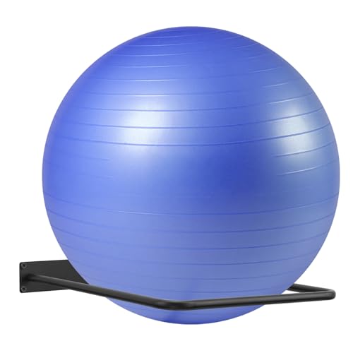 Large Stability Ball Wall Rack - Yoga Ball Storage Rack for Studio, Gym or Home (1 Black)