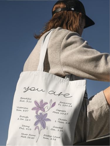 Aesthetic Canvas Tote Bag for Women with Inner Pocket - color: Christian-zh