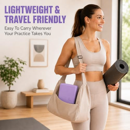 EXERZ Yoga Blocks 2 pack, Gym Blocks, Exercise Workout Fitness Bricks, Pilates Stretch Handstand Non-Slip - color: Lavender