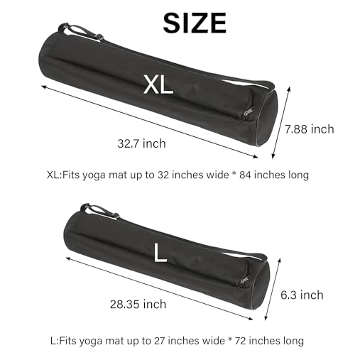 EVEME Yoga Mat Bag for Women & Men,Travel Yoga Gym Bag for 1/4" 1/3" Thick Exercise Yoga Mat,Fitness mat bag,sprot mat pouch - color: Extra Large-Black