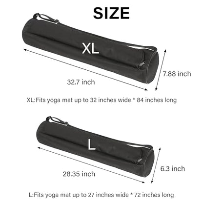 EVEME Yoga Mat Bag for Women & Men,Travel Yoga Gym Bag for 1/4" 1/3" Thick Exercise Yoga Mat,Fitness mat bag,sprot mat pouch - color: Extra Large-Black