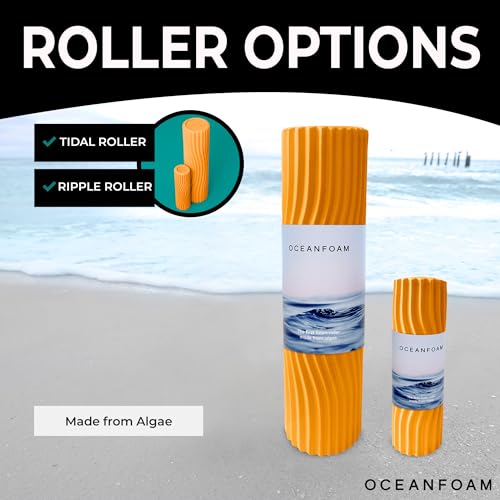 Oceanfoam Tidal Roller - Gold - Muscle Massage Foam Roller for Back Pain & Stretching - Firm and Ergonomic Wide Wave Textured - Yoga, Athletics, & Wellness - Full Size, 20" x 5" - color: Gold