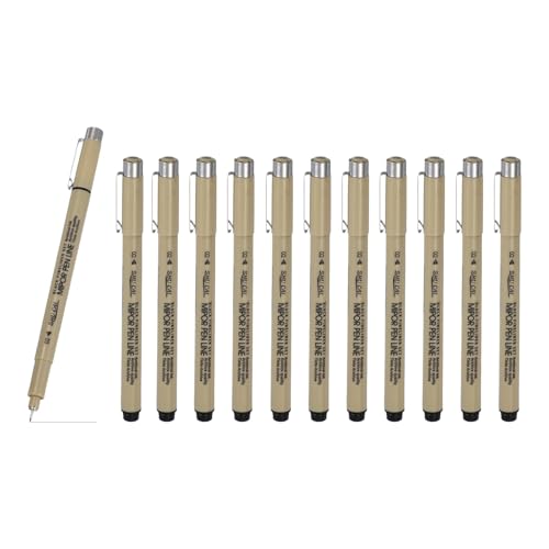 PATIKIL Fineliner Pens, 12 Pcs 02 0.3mm Fineliner Marker Black Waterproof Ink Archival Drawing Pens Art Supplies Set for Sketching Journaling Scrapbooking Artist Illustration - size: 02 0.3mm