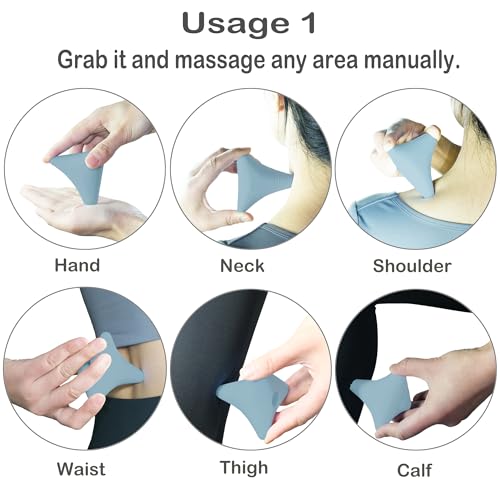 Trigger Point Massage Ball Manual Massager Tool 2.8”×2.9”. Gray - color: Gray