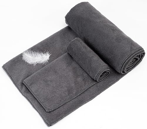 Yoga Towel, Non Slip Hot Yoga Mat Towel with Corner Pockets, Sized 25"x73", 100% Microfiber Sweat Absorbent, Perfect for Hot Yoga, Bikram, Pilates and Yoga Mats (Grey) - color: Grey