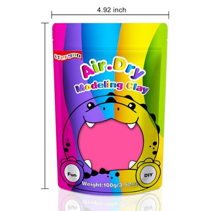 ifergoo 100g Pink Air Dry Clay, 3.5oz DIY Creative Modeling Clay for Kids | Refill Foam Magic Clay for School Art & Craft Project, Slime Supplies, Ultra-light & Soft, Gift for Age 3-12 Boys & Girls - color: Pink/100g