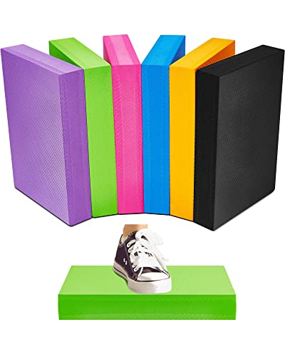 Hanaive 2/4/6 Pcs Balance Pad Foam Pad 11.81 x 7.87 x 1.97 Inch Yoga Mat Non Slip Cushion Exercise Knee Mat for Fitness Stability Stretching, Pilates, Physical Therapy, Core Trainer - color: 6 color