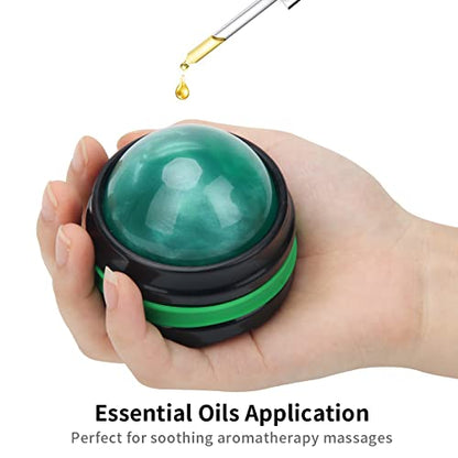 Coolrunner Massage Ball, Manual Roller Massager, Handheld Self Massage | Therapy and Relax Full Body Tools for Sore Muscles, Shoulders, Neck, Arms, Legs, Back, Foot, Body (Green) - color: Green