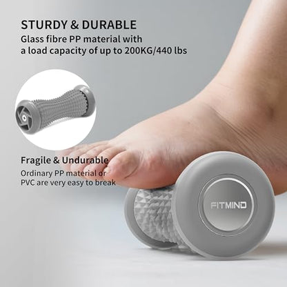 Foot Roller Massager for Plantar Fasciitis Relief, Portable Silent Deep Tissue Massager Tool for Arch and Heel Pain-Grey - color: Grey
