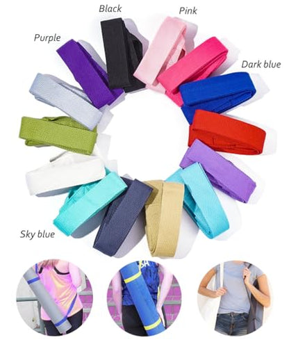 AKOAK Adjustable Yoga Mat Strap, Multi-purpose Strap, Durable Yoga Mat Carrying Strap (Excluding Yoga Mat), Pack of 1 - color: Pink