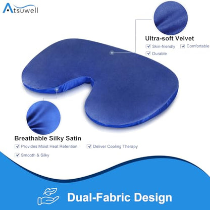 Atsuwell Sinus Mask Microwavable, Heated Eye Masks for Dry Eyes, Blue - color: Blue