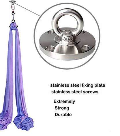 F.Life Ceiling Mount Hooks - Hold Up to 1100 lbs,Yoga Starter Set - Suitable for Gym Rings, Suspensions, Indoor/Outdoor Use -304 Stainless Steel Suspension Hook Gym, Aerial Silks Yoga Swing Hammock