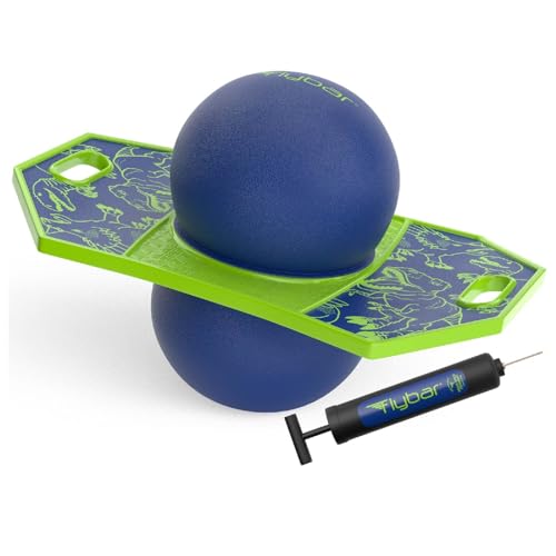 Flybar LED Pogo Trick Ball for Kids Balance Bounce Board w/Anti-Slip Deck - color: Dino