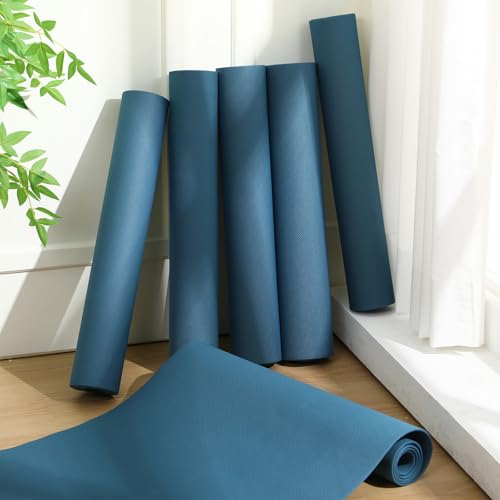 Timgle 12 Pack Yoga Mat Bulk, 4mm Thick Extra Long Sports Mat Anti Slip Tear Resistant Yoga Exercise Set for Fitness Stretching Home Workout Gym and Studio - color: Navy Blue