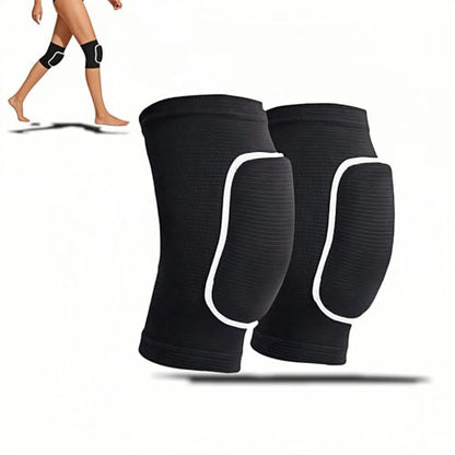 Knee Pads with Thick EVA Foam Cushion, Black, One Size Fits All, for Volleyball, rugby, Dance, Basketball, Soccer, Yoga, Running, 1 Pair