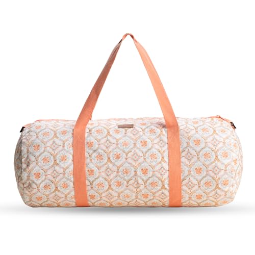 Maison d' Hermine Yoga Mat Duffle Bag Gym Tote Yoga Mat Carry Bag | Cylindrical bag for Woman Men Gifts Adjustable shoulder straps with Drawstring Water Bottle Pocket and zipper pocket - color: Fair Isle, style: Yoga Mat Gym Bag