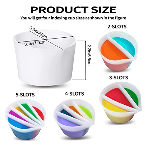 4 Pcs Split Cups for Paint Pouring with 2-5 Channels Resin molds Silicone Resin Mixing Cups Pour Painting Supplies Acrylic Paint Pouring DIY Making Drawing Accessories
