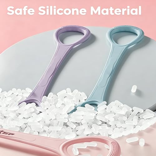 2Pack Resistance Bands, Silicone Yoga Stretch Rope, Portable Fitness Expander, Non-Slip Handles, Full Body Workout for Arms, Back, Legs, Home Gym Training Equipment Portable Neck and Shoulder Relaxer