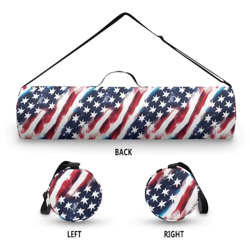 Yoga Mat Bag for Women & Men Full-Zip Yoga Mat Carrier Bag for Class Workout Park with Adjustable Strap - color: American Flag00
