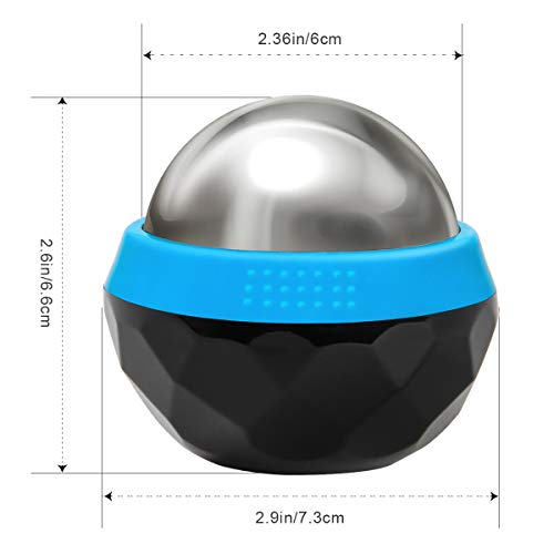 Coolrunner Cold Massage Roller Ball, Cryosphere Cold Massage Ball- Heat Therapy & Cold Therapy Relief with Cold Gel Core- Helps with Muscles Recovery and Inflammation for Shoulders, Neck (Black Blue) | Heat Therapy & Cold Therapy Relief, Helps with Muscle